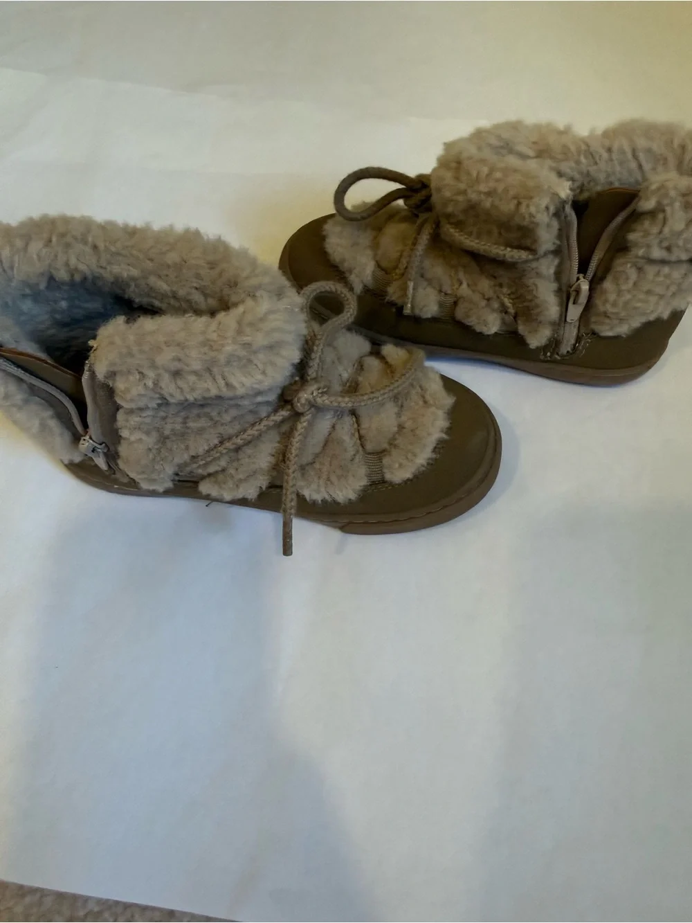 Zara Faux Fur Winter Boots - Taupe Toddler size 10